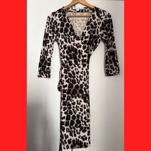 Classic leopard DVF wrap dress